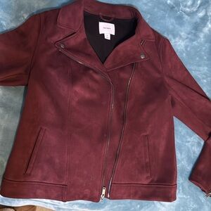 Old Navy Brushed Microfiber Jacket. Large Tall in beautiful burgundy/maroon
